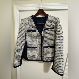 White House Black Market Navy and Cream Blazer